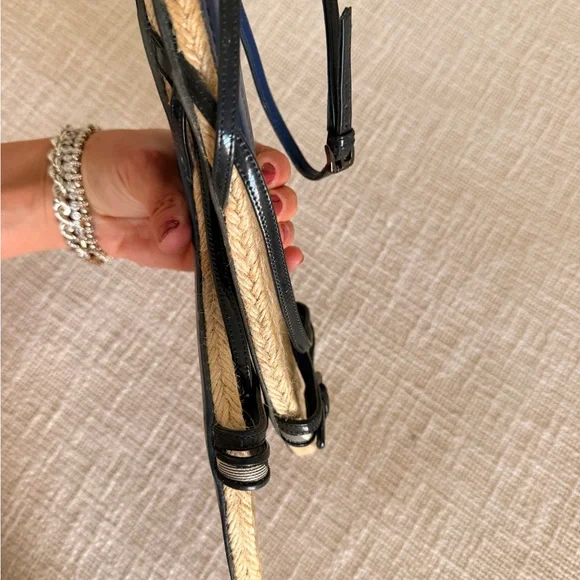 Burberry Blue espadrilles and Black Lace-Up Flat Sandals - Picture 4 of 5